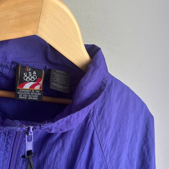 Vintage JC Penny Olympics Trench Track Warm up Coat Size L - Picture 4 of 7